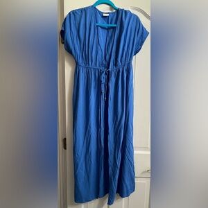 Open-Front Maxi Dress Cover-Up - blue